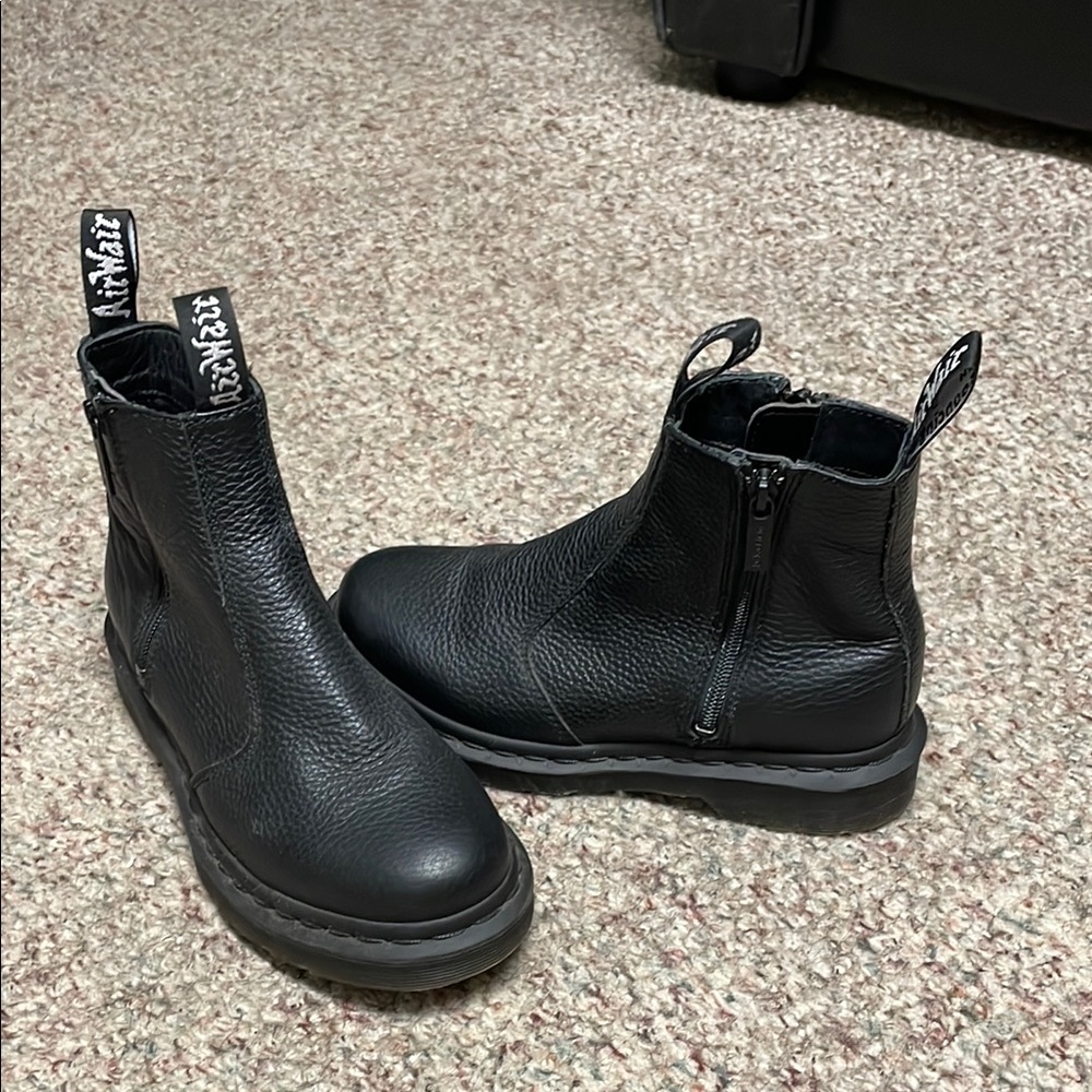 Dr martens 2976 double zip Black Leather Ankle Boots